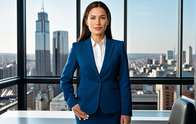 Business Professional**
"A professional businesswoman in a modern, fully-clothed business suit, standing confidently in a brightly lit office overlooking a cityscape. Appropriate attire, safe for work, perfect anatomy, natural pose, professional photography, high resolution, modest, family-friendly."
**