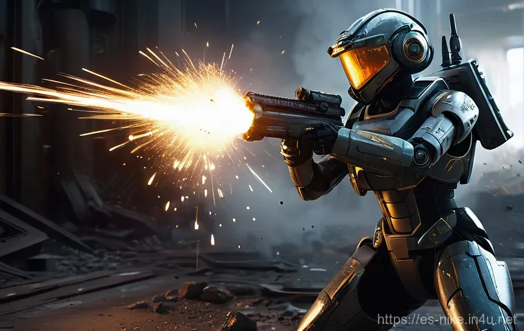 승리의여신 니케 특수 효과 분석 - **"Epic Burst Skill Unleashed"**
    A dynamic, action-packed full-shot image of a powerful female c...