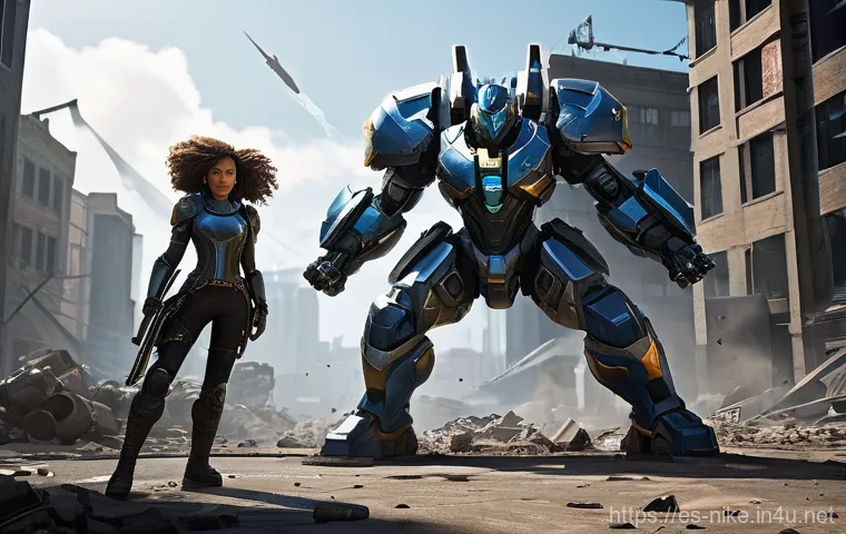 승리의여신 니케 새로운 메타 등장 - **Prompt:** A dynamic, mid-action shot of a Nikke, previously underestimated, now showcasing her ful...