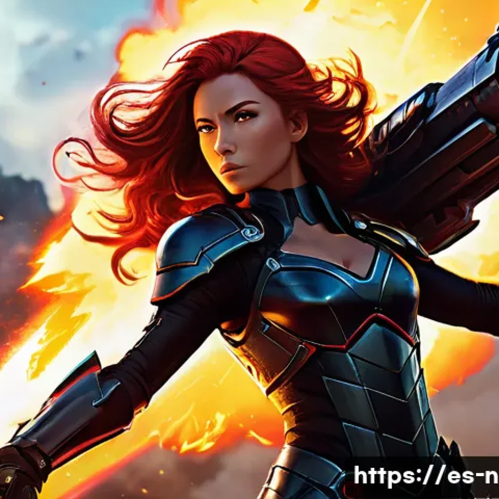 승리의여신 니케 대규모 패치 내역 - **A new Nikke, 'Crimson Sentinel,' standing heroically on a high vantage point overlooking a sprawli...