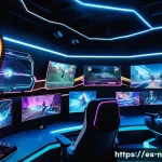 Home 19 승리의여신 니케 커스텀 룸 PvP - A dynamic digital arena for real-time battle customization, featuring a futuristic gaming room with ...
