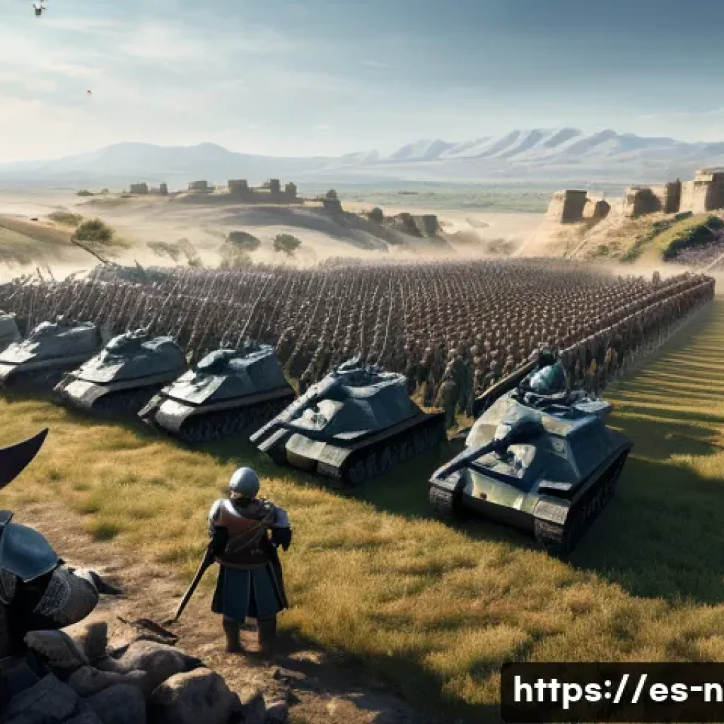 승리의여신 니케 클래식 모드 리뷰 - A dynamic battlefield scene from a classic strategic game, featuring a diverse group of armored sold...