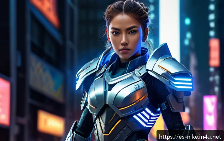 승리의여신 니케 공식 책자 리뷰 - A futuristic anime-style female warrior from Goddess of Victory: Nikke, depicted in detailed armor w...
