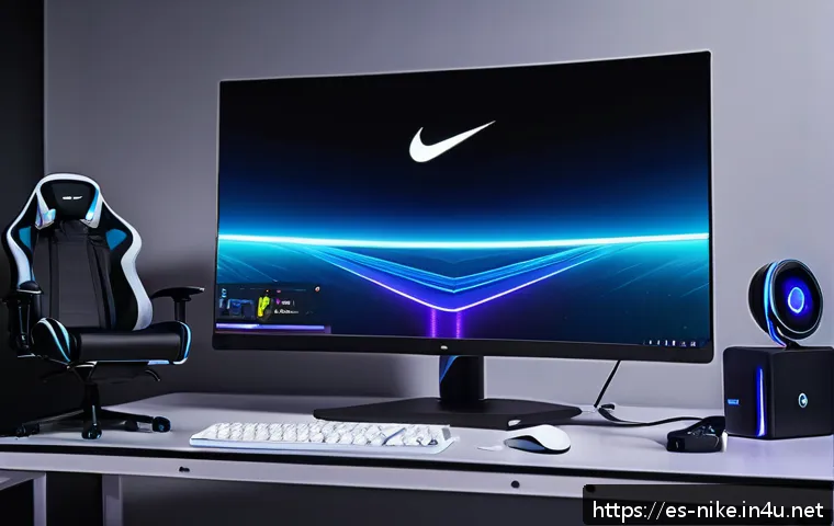 승리의여신 니케 로딩 속도 향상 방법 - A modern gaming setup showcasing a high-performance PC with dual monitors displaying Victory Goddess...