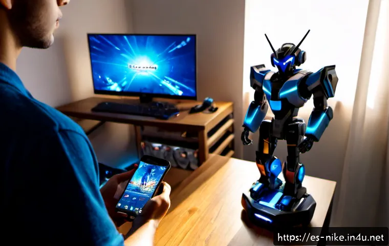 승리의여신 니케 오버클럭 성능 향상 - Photorealistic Spanish gaming setup in a sunlit Madrid apartment, focused young adult gamer holding ...