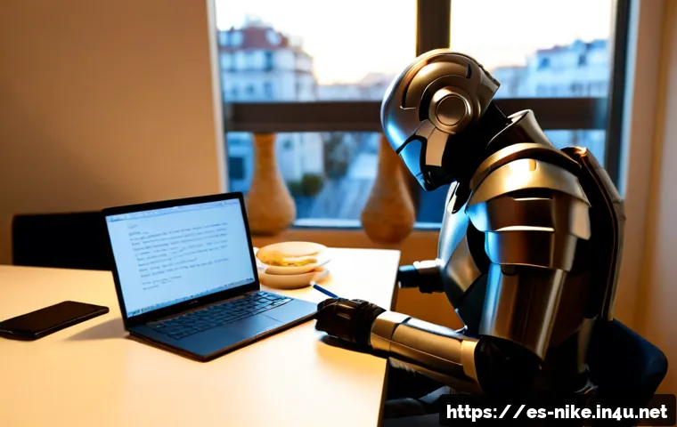승리의여신 니케 팬픽 대회 준비 - Photorealistic home workspace in Madrid, a focused young adult Spanish writer preparing a sci-fi fan...